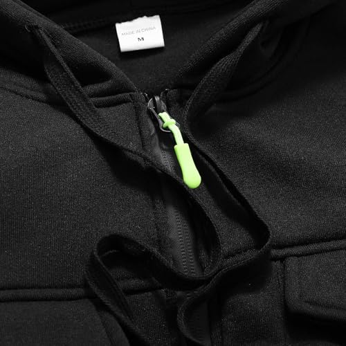 Men Tactical Vintage Hoodies Full Zip With Multi Pockets Solid Long Sleeve Winter Fleece Workout Hoodie Sweatshirt3