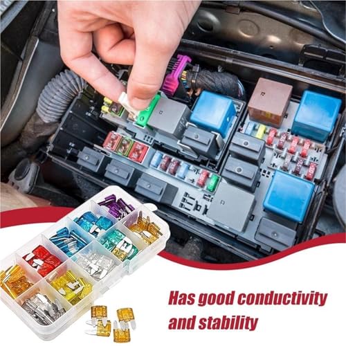 Kit de fusibles surtidos 100X pequeños fusibles perfil bajo fusibles eficientes de reemplazo automotriz (tamaño mediano) miniatura 2