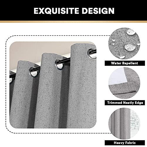 Image of PrinceDeco Light Grey Blackout Curtains 54 Inches Long, Short Blackout Curtains 2 Panels Sets for Bedroom Thermal Insulated with White Liner Room Darkening Curtains Noise Reducing,52 inch W x 54 inch L