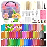 TOSUTO Polymer Clay,60 Farben Kit,Oven Bake Modeling,Creative Polymer Clay Kit mit Sculpting Tools und Schmuck Zubehör,ungiftig, Ideal DIY Geschenke für Erwachsene und Jugendliche