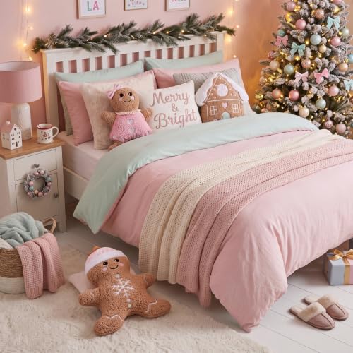 Image of Konohan 3 Pcs Christmas Gingerbread Man House Throw Pillows Xmas Pillows