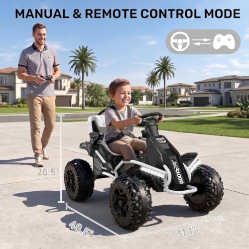 Image of ANPABO 24V 4x4 Ride On Toys for Big Kids Aged 3-12, 4 * 200W Motors-White