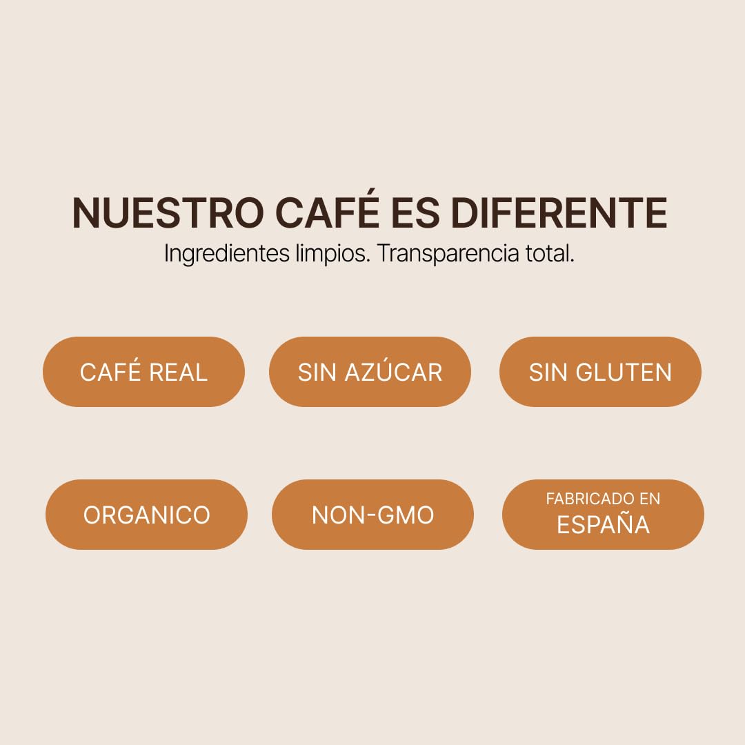 MYKOFI Café con Hongos Funcionales - Café Soluble con Melena de León, Cordyceps, Chaga, Reishi, Maitake, Maca y Ashwagandha - Energía Natural y Enfoque