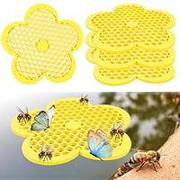 4 Stück Blumenförmige Schwimmende Bienentränke, Wasserstation Für Bienen Und Schmetterlinge, Schwimmende Insel Aus Kunststoff, Tränkeplattform Für Gartenteich, Vogelbad, Balkon