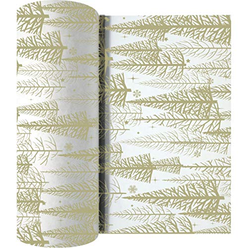 La Pajarita Caminos de Mesa para Navidad Decorados en Rollo Formato Camino Airlaid Winter 0,4x48 m 160 Manteles Individuales navideños (Oro)