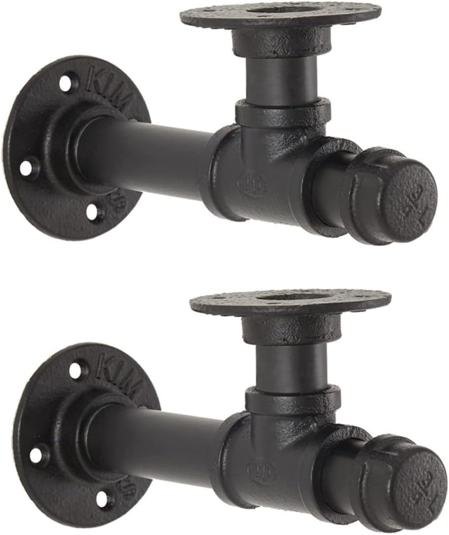 Gadpiparty 2pcs Pipe Support Brackets Industrial Style Wall Mounted Shelf Brackets for DIY Storage