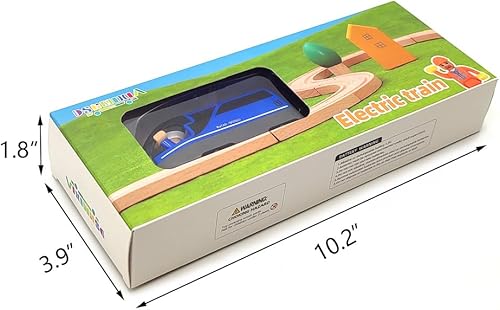 Miniatura 6 de Tren a pilas para pista de tren de madera, juguetes para niños pequeños de 3, 4, 5 años, acoplamientos magnéticos, vehículo urbano con figuras (sin