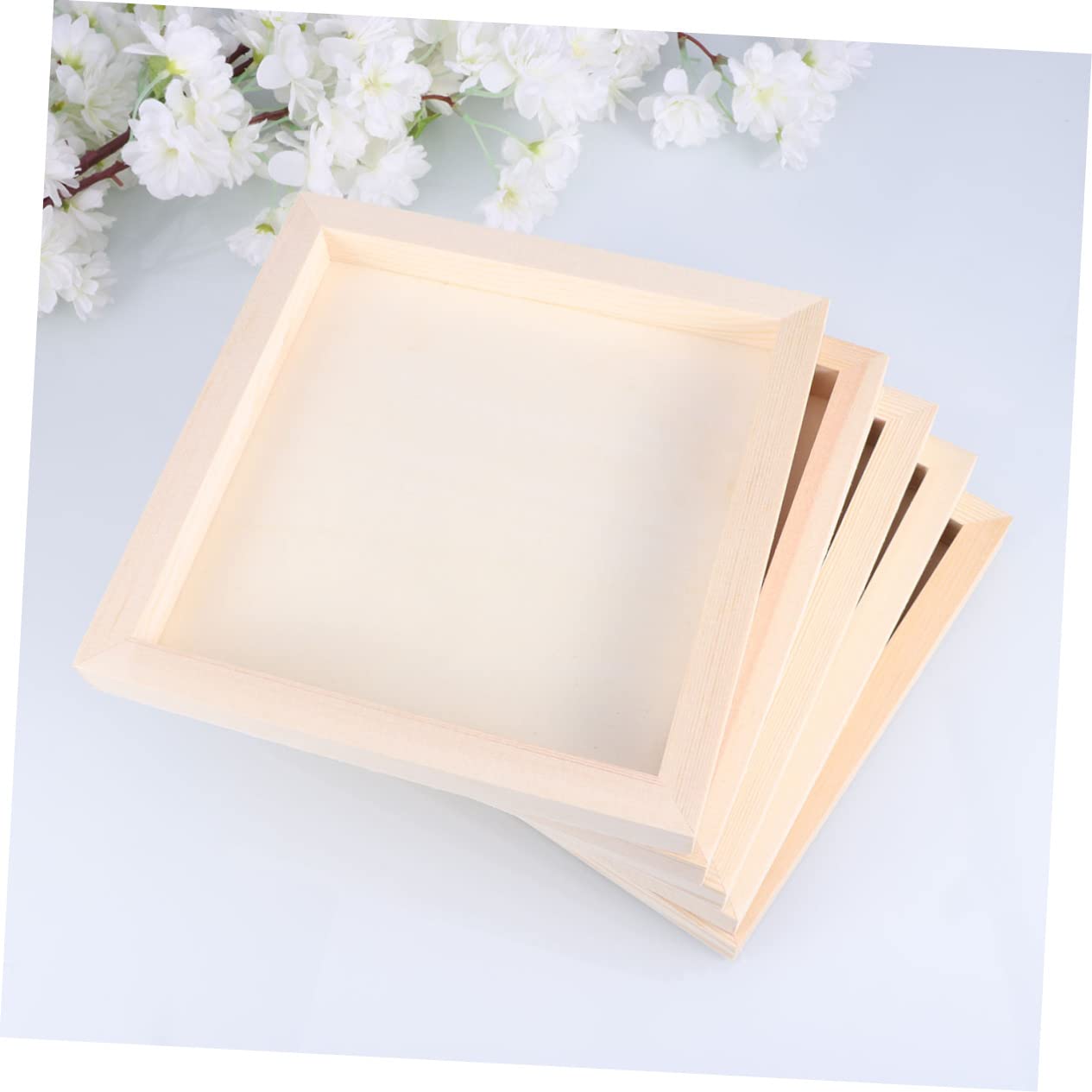 HEMOTON Cornice per Clay Frame in Legno 5 Pezzi 30x30 Cm Beige | Bambini, Attività Creative e Didattiche, Formato Quadro Quadrato, per Lavoretti Ragazzo Ragazza