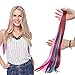 20"(50cm) SEGO Extensiones de Cabello Clip Colores 10PCS Mechas Postizas para Niñas Muñecas [10 Colores Diferentes] Pelo Sintético Se Ve Natural Accesorios Lisos(80g)