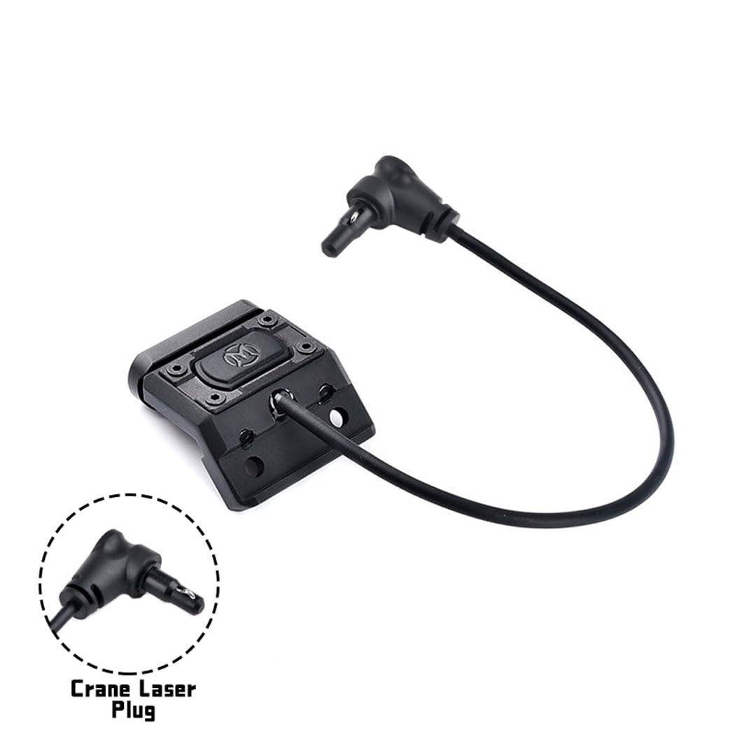 Aluminium Alloy Tactical Modular Wire Remote Pressure Switch with Crane Laser Plug for PEQ15/L3 Series Weapon Light and Tactical Flashlight (Black)