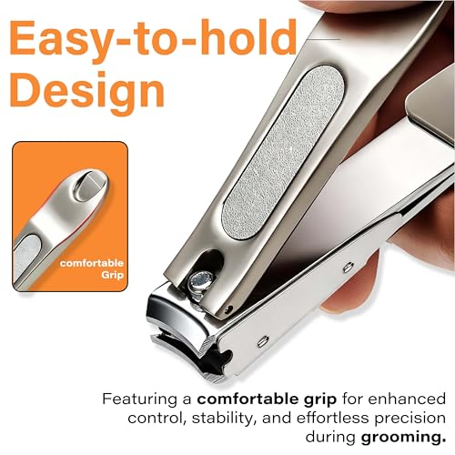 Image of Beaute Secrets Nail Clippers with Nail File, Anti Splash Nail Clipper Set for Thick Nails,Medical Grade Stainless Steel Professional Nail Cutter,Sharp and Durable fingernail Clipper for Men and Women(Gold)