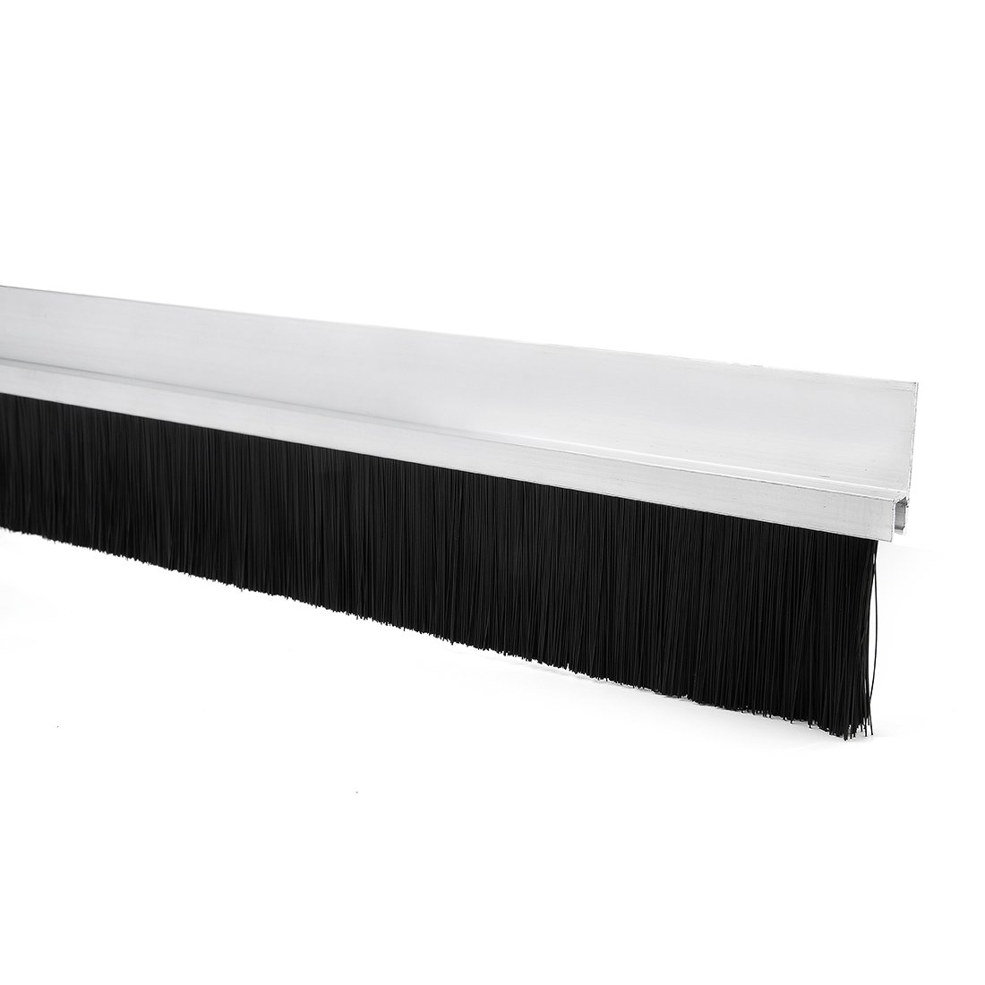 uxcell door bottom sweep h-shape aluminum alloy base with 1.6-inch black nylon brush 39-inch x 2.68-inch