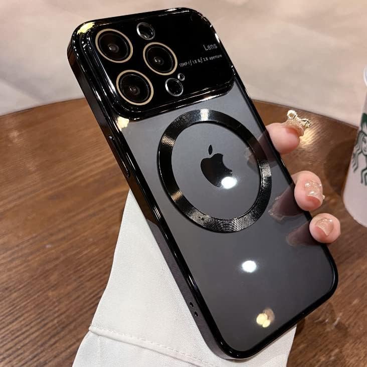 Apurb Store Compatible with for iPhone 15 Pro Max Luxury Case,Window Glass Lens Camera Protector, Logo View Magsafe,Transparent Phone Back Cover Cases (for iPhone 15 Pro Max, Black) (B0CK4WTW6W) Amazon Price History, Amazon Price Tracker