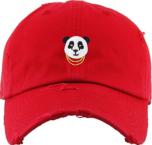 Image of KBETHOS Hiphop Panda Bear Embroidery Dad Hat Baseball Cap Unconstructed Polo Style Adjustable Unisex
