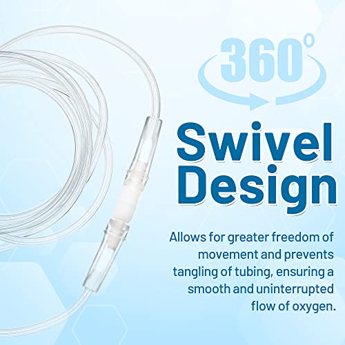 Swivel Oxygen Tubing Connectors 10 - Pack - Oxygen Therapy, Cannula Connector Compatible With Standard Oxygen Tubing, Ideal For Home And Medical Use #TOP2