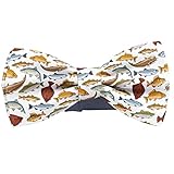 KAWAMOUSE Adjustable Pre-tied bow tie for toddler Boys (Fish Sea Ocean Pattern) Elegant Cute Bowties for Dogs Cats Pets