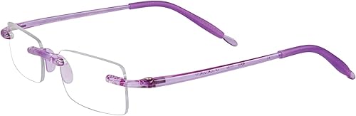 Visualites 8 Lightweight Rimless Rectangle Reading Glasses For Women and Men