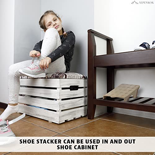4Pcs Shoe Rack For Closet Space Saver - Alpenkok Plastic Shoe Organizer For Closet Shoe Rack Floor Shoe Shelf White Shoe Rack For Entryway - Garage Shoe Rack Organizer For Closet Shoe Shelf For Closet #TOP7