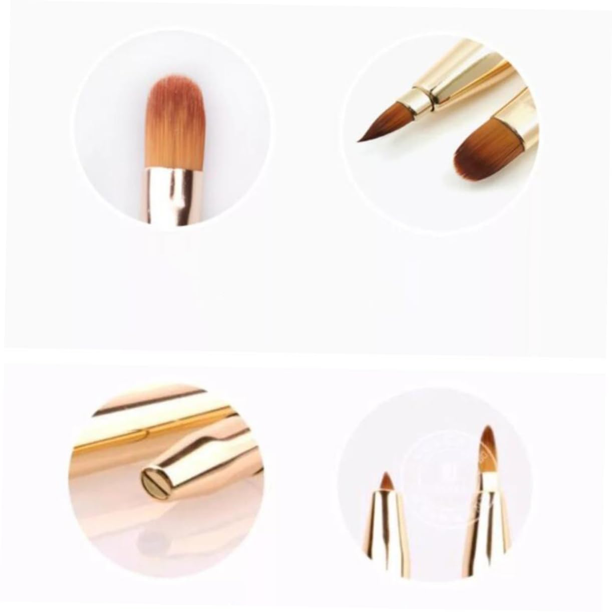 Outanaya 2pcs Highlighters Makeup Brush Dual Ended Lip Brush Retractable Eyeshadow Applicators Makeup Cosmetic