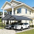 RITERYIFER 20x20FT Carport - Heavy Duty Canopy with Reinforced Galvanized Steel Frame & Roof, All-Weather Metal Car Port for 2 Cars, Boats, Tractors, Pickup Trucks or Party Shelter