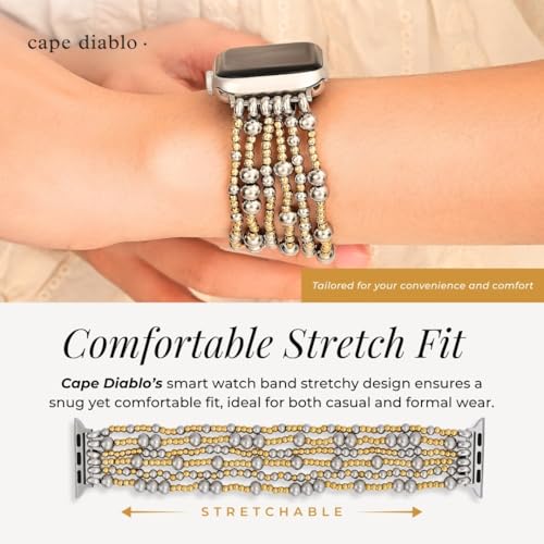 Cape Diablo Compatible With Apple Watch Band for Women - Handmade Gemstone Strap - 49mm 46mm 45mm 44mm 42mm 41mm 40mm 38mm (Eternal Glow, Large - Fits 6.5-7.0 inch wrists) by Cape Diablo - Used condition - Image 6