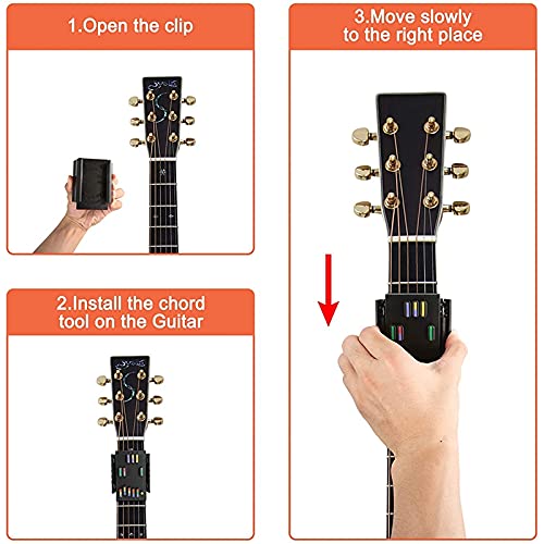 BraveCow Assistente Accordi Chitarra Per Principianti - Strumento Apprendimento Con Pulsante Per Sol, C, D, Em