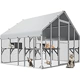 YITAHOME 94 Inch Outdoor Cat Enclosure, Extra Large Outdoor Cat House for Multiple Cats, Metal Cat Cage with Weatherproof Roof, 7 Platforms, 2 Resting Box and Cat Hammock Bed