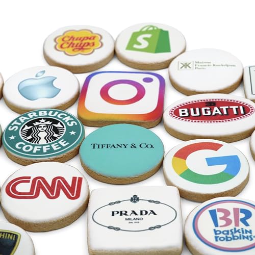 CUSTOM PRINT COOKIES WITH ANY DESIGN | INDIVIDUALLY WRAPPED | CREATE YOUR DESIGN & UPLOAD YOUR LOGO, IMAGE, TEXT, QR | Great for All Occasions Including Corporate Gifts, Business Promotion, Employee Gifts, Birthdays, Weddings, Baby Showers, Thank You, Congratulations, Teacher Appreciation, Holidays, Graduation | 12 in Pack, Round
