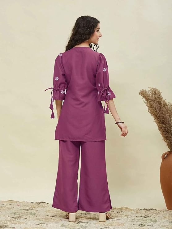 Image of RP ECOM Girls Cord Set dress for Girls | Top Kurta and Palazzo Pant Set | Ethnic & Casual Wear Outfit | Kurta Suit set for kids girls