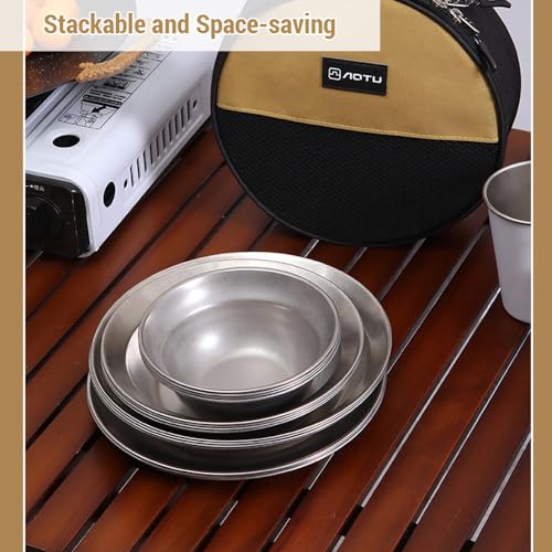 Vaisselle de camping en acier inoxydable durable : kit 12 pièces de qualité supérieure