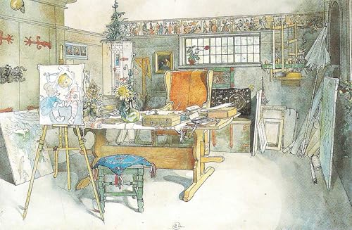 Impression Tableaux Graffiti haut de gamme, Œuvre Carl Larsson Ateljén 60x90cm