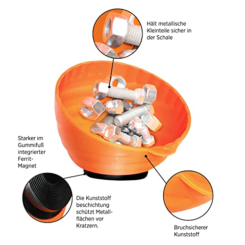 2 Stück GRIP&BENDER Werkstatt-Magnetschale, Magnetische Werkzeugschale aus ABS-Kunststoff, Magnetschüssel für Schrauben