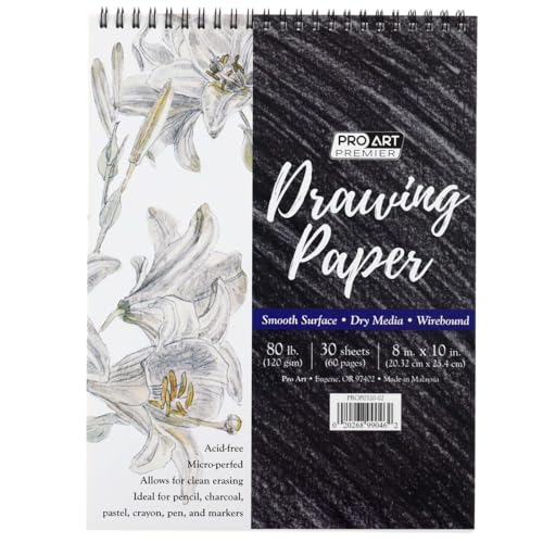 Carnet de croquis Pro Art 20,3 x 25,4 cm idéal pour dessiner en voyage et esquisses nomades 80#