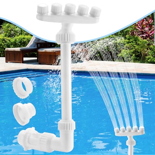Ueyben Verstellbarer Poolbrunnen, Pool Wasserfall Sprinkler Mit Adapter Wasserfall Kühler Belüfter Spray Pool Zubehör Mit 5 Düsen Für Schwimmbad Ueyben Verstellbarer Poolbrunnen, Pool Wasserfall Sprinkler Mit Adapter Wasserfall Kühler Belüfter Spray Pool Zubehör Mit 5 Düsen Für Schwimmbad