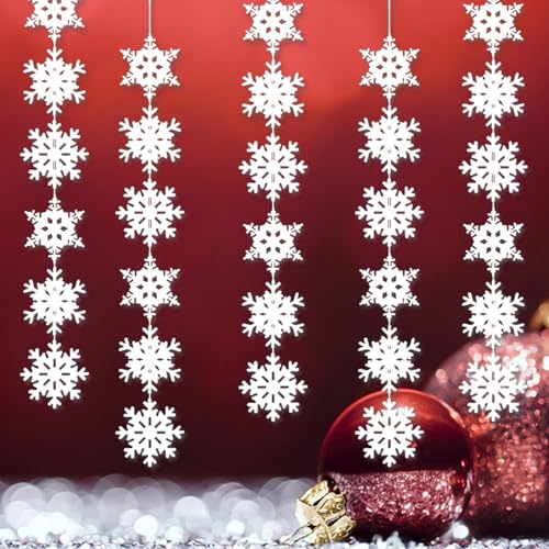 クリスマス 飾り付けセット 3点セット クリスマス オーナメント白い雪の結晶 かわいい デコレーション 装飾品 インテリア スノーフレーク 雪の結晶 冷凍誕生日パーティー用品ウィンターワンダーランドクリスマス新年ホリデーホームデコレーション用 パーティーグッズ (ストリップごとに 6 つの雪の結晶、大きな雪の結晶は合計18個)のサムネイル