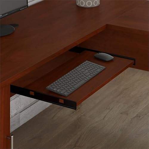 Scranton & Co 71" Transitional Wood L Shaped Desk with Hutch in Hansen Cherry - Thumbnail 5