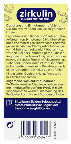 Zirkulin Magen Kautabletten 240 Stück - Pfefferminzgeschmack – Schnelle Linderung bei Sodbrennen und Magendruck – Hilfe gegen Verdauungsbeschwerden – für gezielte Magenunterstützung – Bild 7