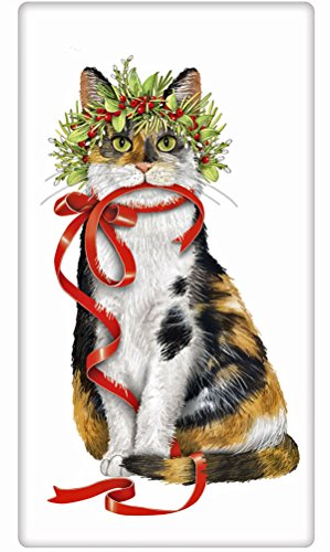 Mary Lake Thompson Black Cat on 100% Cotton Flour Sack Dish Tea Towel 30