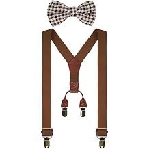 Boys Suspenders and Bow Tie Set Kids Suspenders and Pre-Tied Bow Tie Adjustable Toddler Baby for Kids Wedding Party