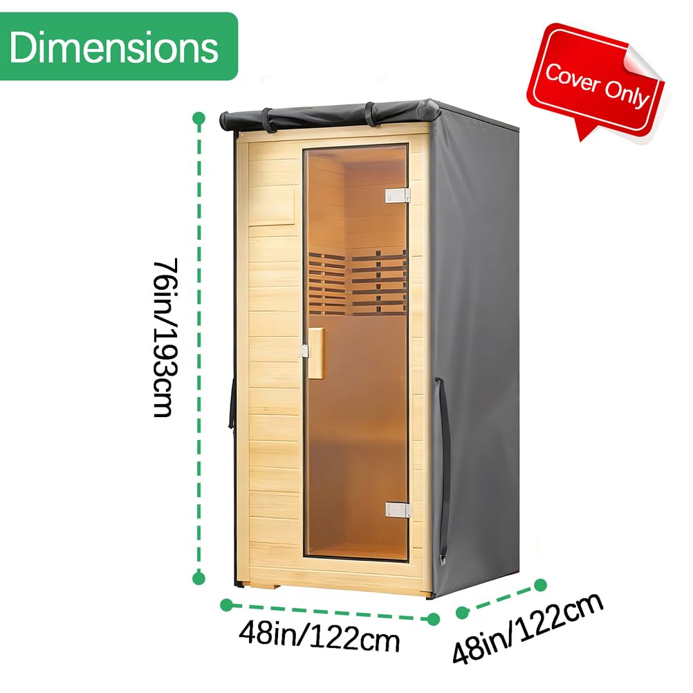 Funda impermeable para sauna de madera 122x122x193cm protección UV gris