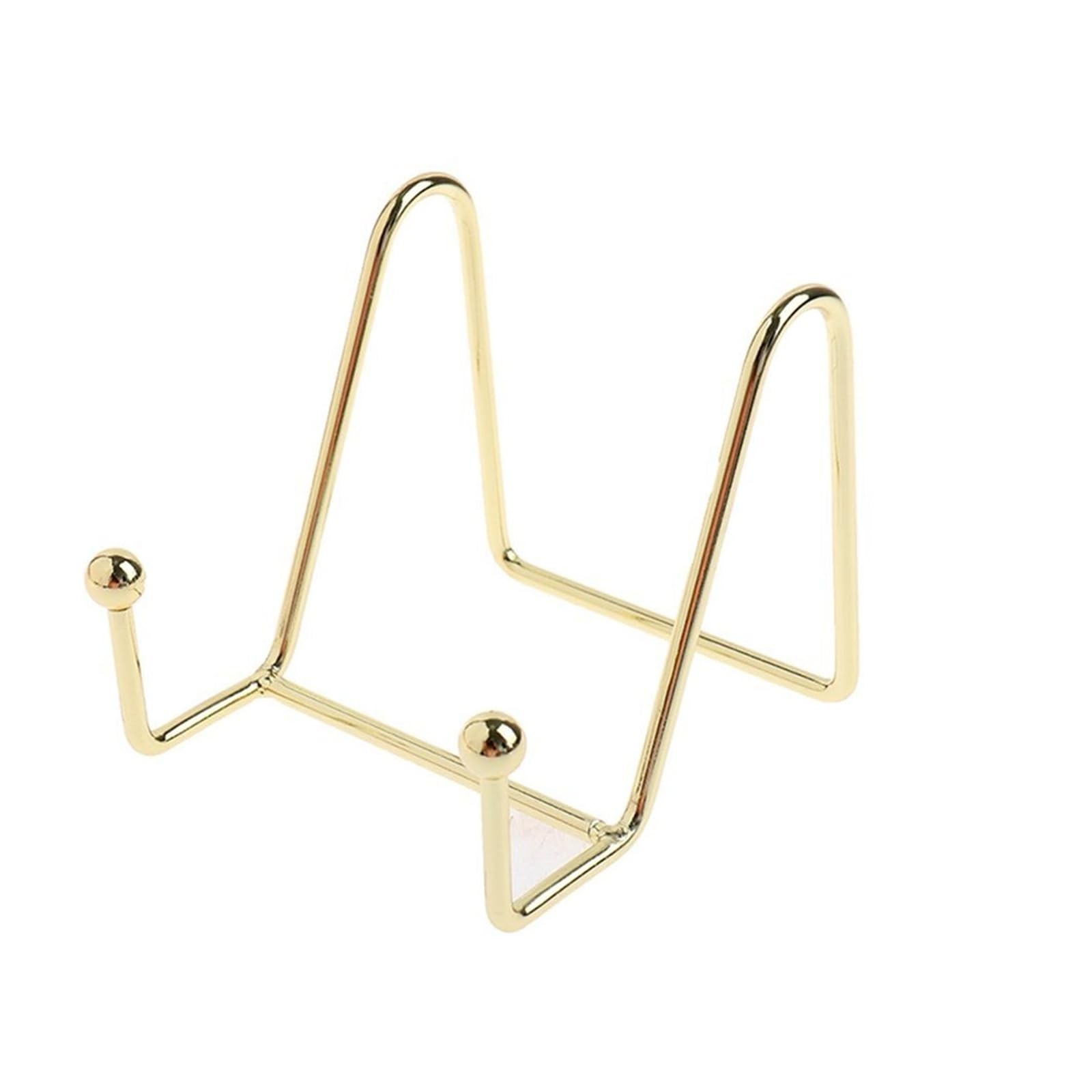 Xiehya Gold-S 5Pcs Plate Display Stand Picture Easel Stands Holder Pictures Frame Photo Decorative Dish Tabletop Art For Home(Gold-S)