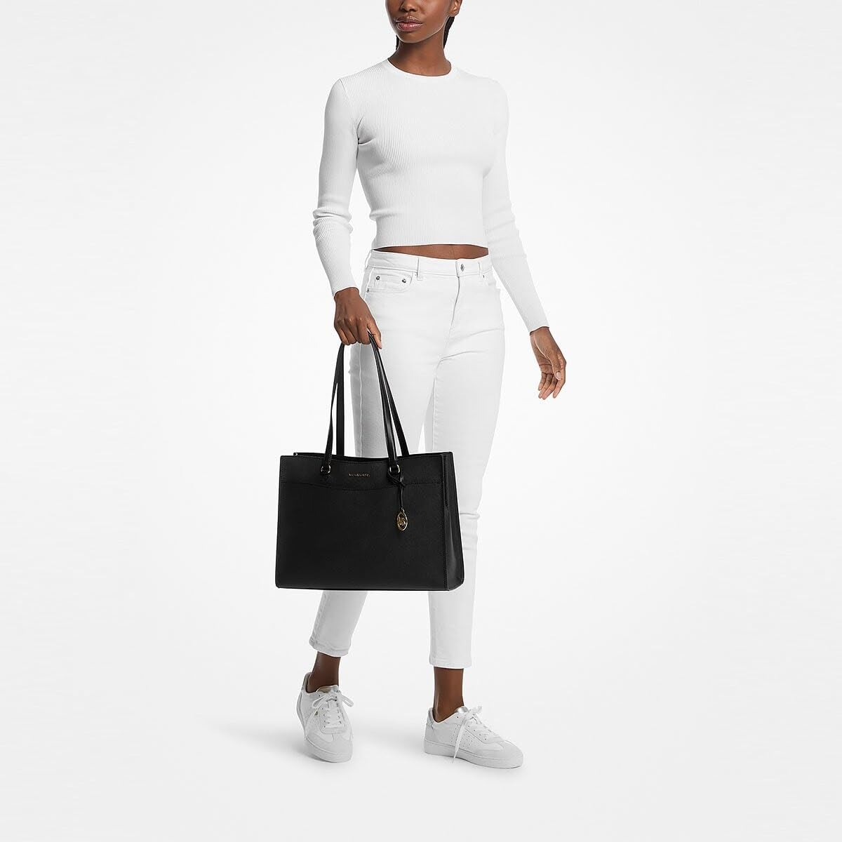Bolso grande de piel Saffiano con bolsillos, Jet Set Travel by Michael Kors