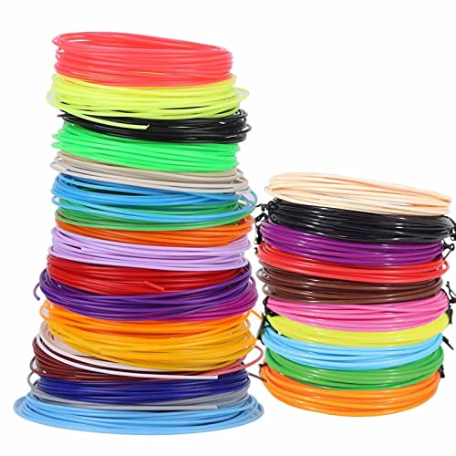 Filamento de pluma 3D de 1,75 mm, Filamento de Impresora 3D de 20 colores, 5m, 100m en total, boli 3D PLA sin olores para impresora 3D | Recambios de filamento de pluma 3D PLA Cover