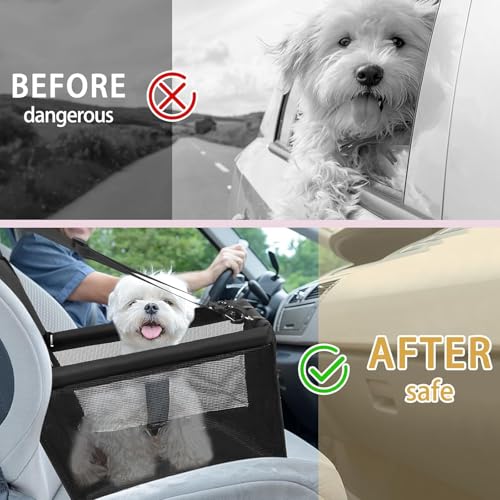 CIMOYBAI Extra Stabiler Hunde Autositz für Auto Rücksitz, Oxford Atmungsaktiv Waschbare Hundeautositz für Kleine bis Mittlere Hunde, Faltbar für Rückbank (Schwarz)