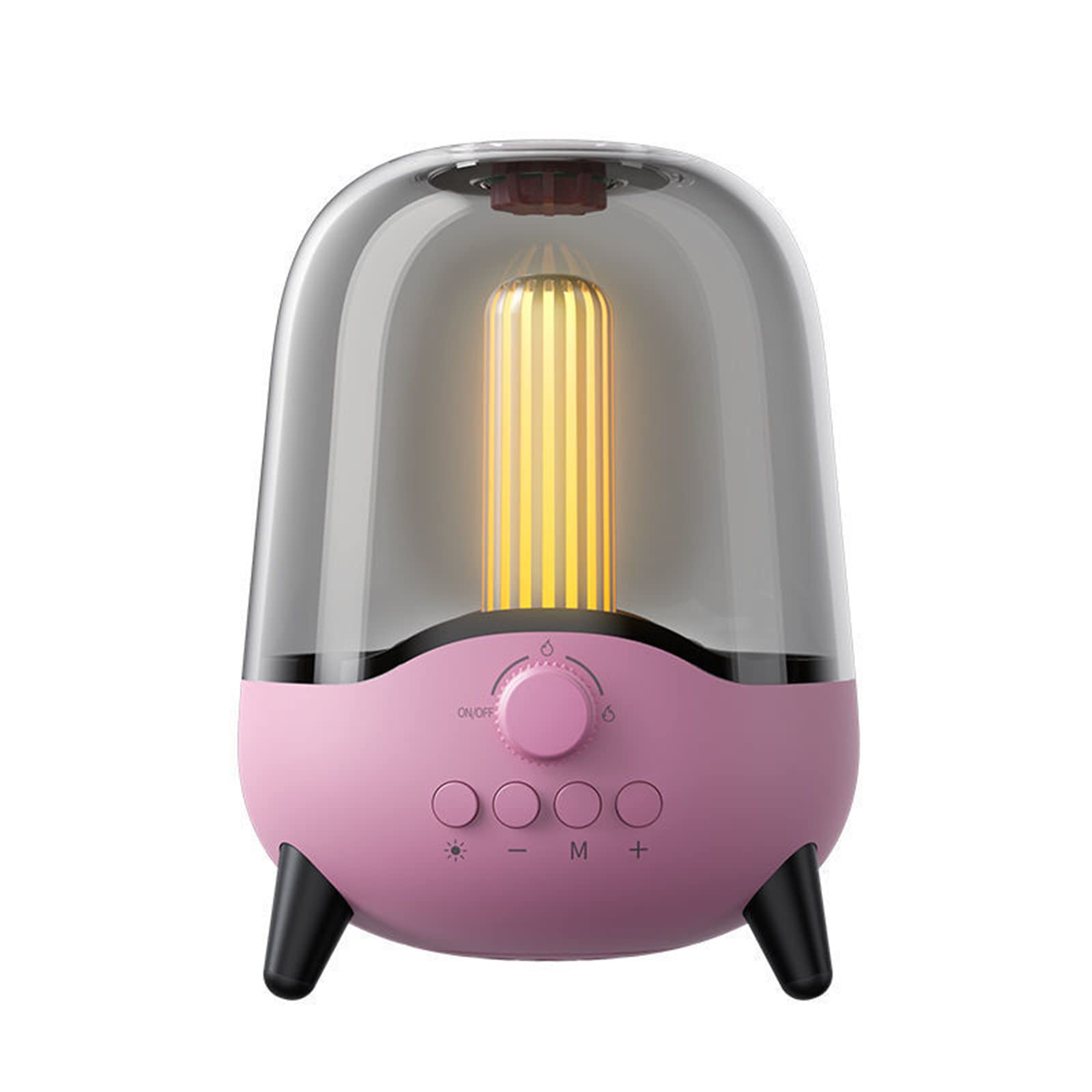Haut-Parleur sans Fil Portable Bluetooth 5.0 intérieur/extérieur, Radio FM à lumière respiratoire LED, Batterie Audio 5 Watts 1800 mAh,Rose