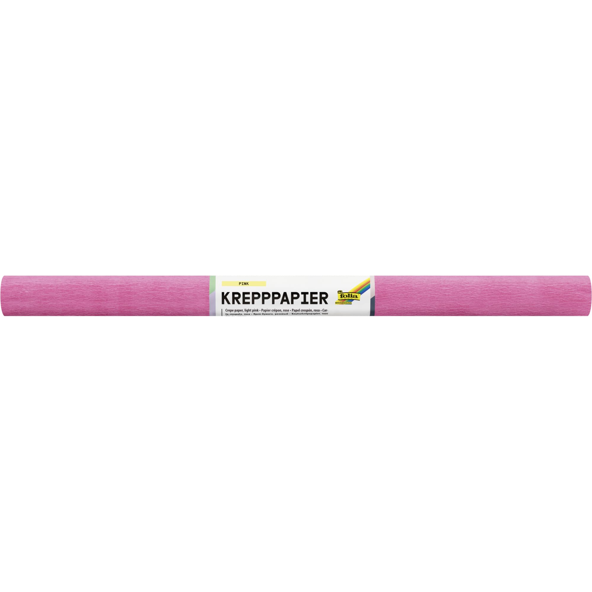 folia Krepppapier Pink – 10 Rollen, FSC-Mix, 50 x 250 cm pro Rolle