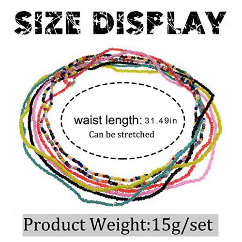 Acedre Waist Beads For Women Layered Beaded Belly Chain Elastic Beach Waist Chain Jewelry Rave Body Accessory For Women For Women And Girls (Pack Of 10) (Style 1) #TOP3