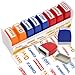 Fancy Land Office Stamps for Business Message Stamp Scanned Approved Paid Completed Self Inking Set with Storage Tray for Coworkers Colleague Work Supplies 8Pcs