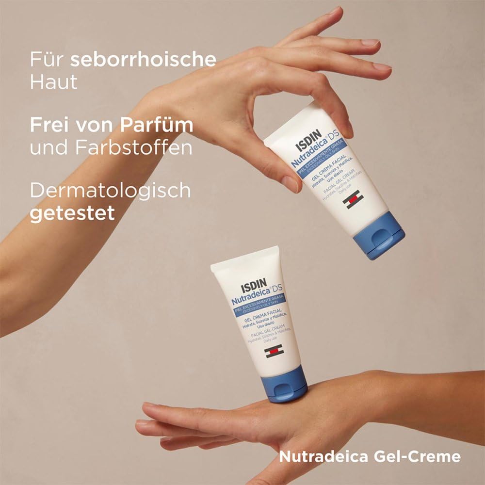 ISDIN Nutradeica Seborrheic Skin Gel Crema Viso (50 ml) | Idrata, Lenisce e Opacizza | Per Pelli a Tendenza Seborroica | Uso Quotidiano
