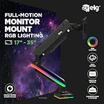 RGB Bras de moniteur de jeu avec ressort à gaz, support de bureau réglable pour 17 à 35 Écrans de pouce, Design ergonomique à mouvement complet, VESA Compatible, Gestion des câbles inclus